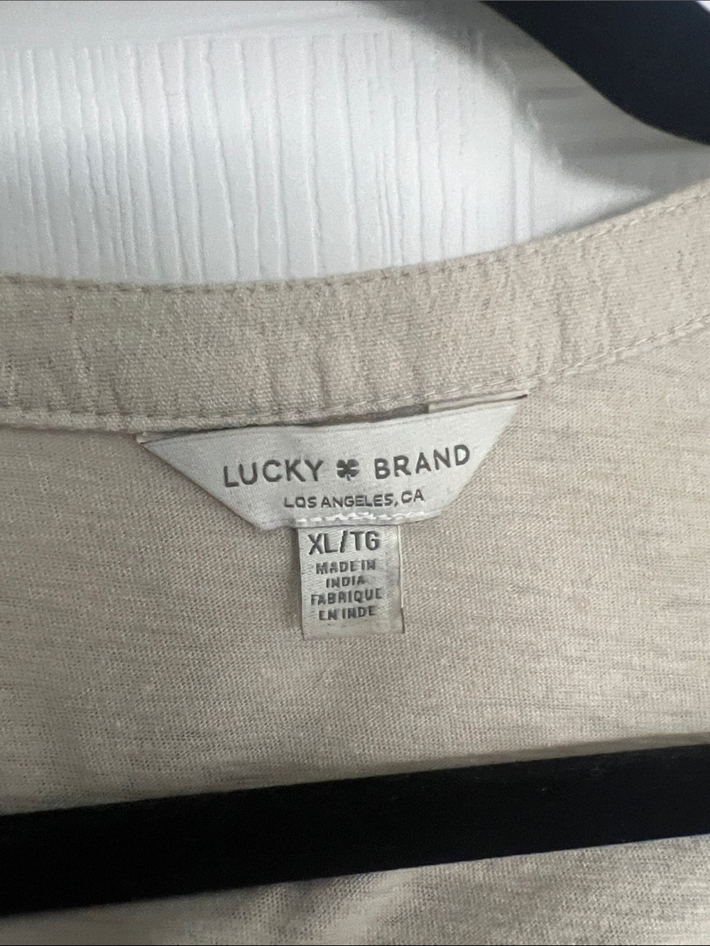 Lucky Brand Light Beige Short-Sleeve Henley Tunic - Picture 2 of 2